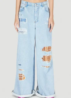 Distressed Patch Jeans