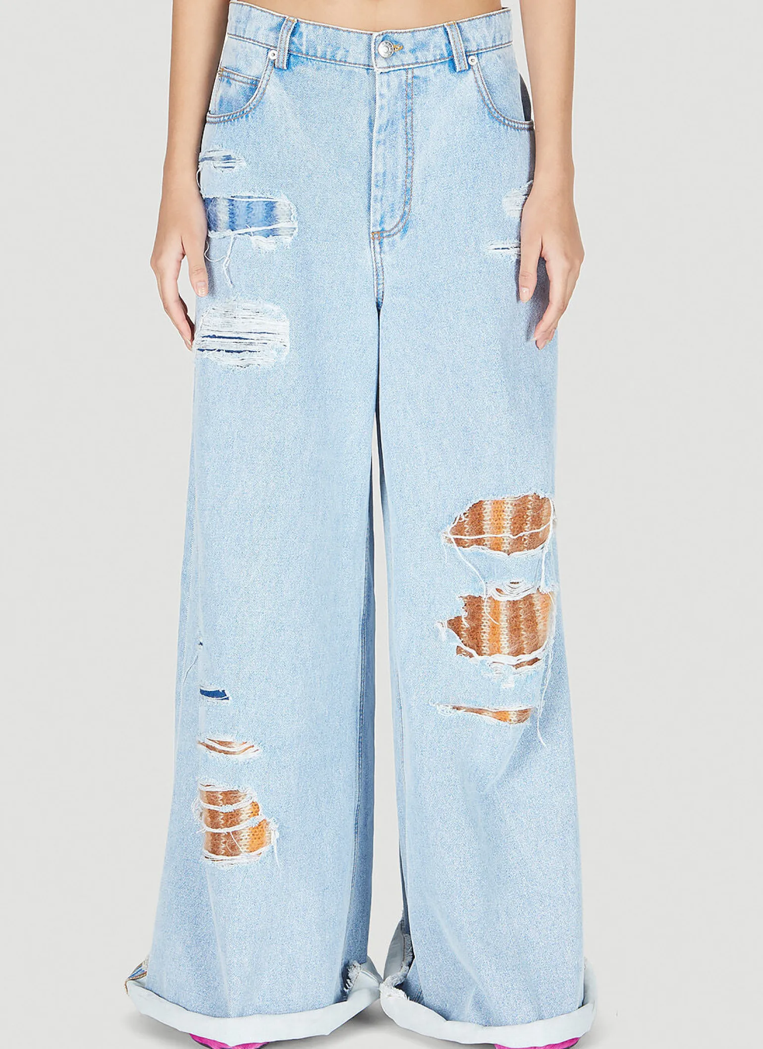 Distressed Patch Jeans
