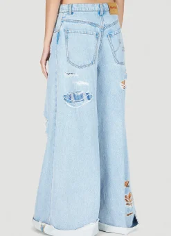 Distressed Patch Jeans