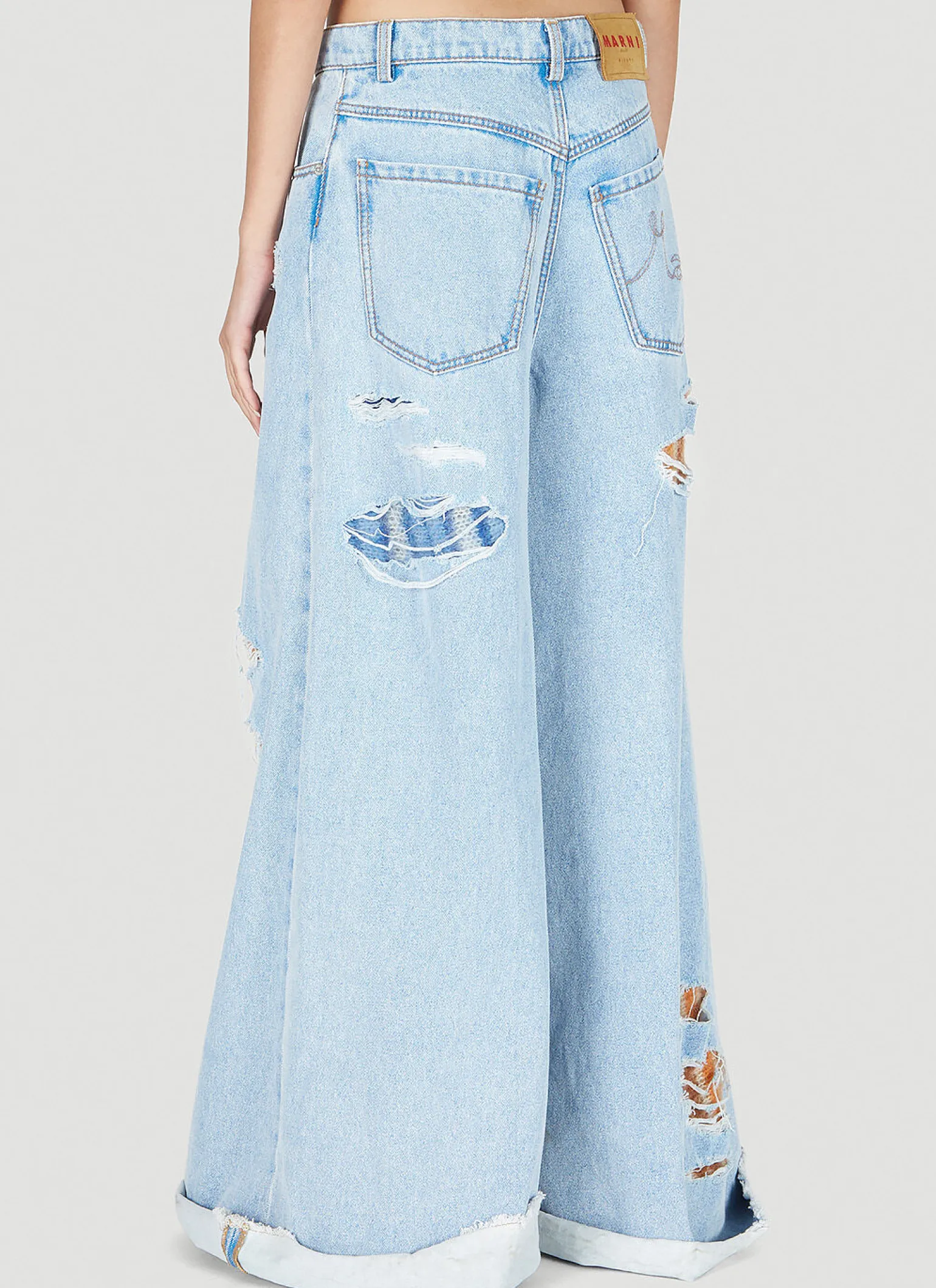 Distressed Patch Jeans