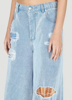 Distressed Patch Jeans