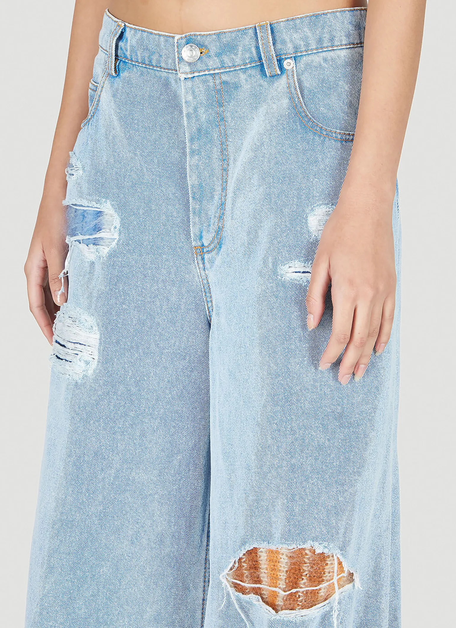 Distressed Patch Jeans