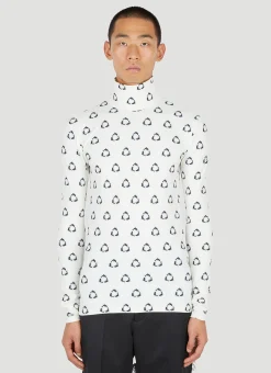 Dolphin Print High Neck Top