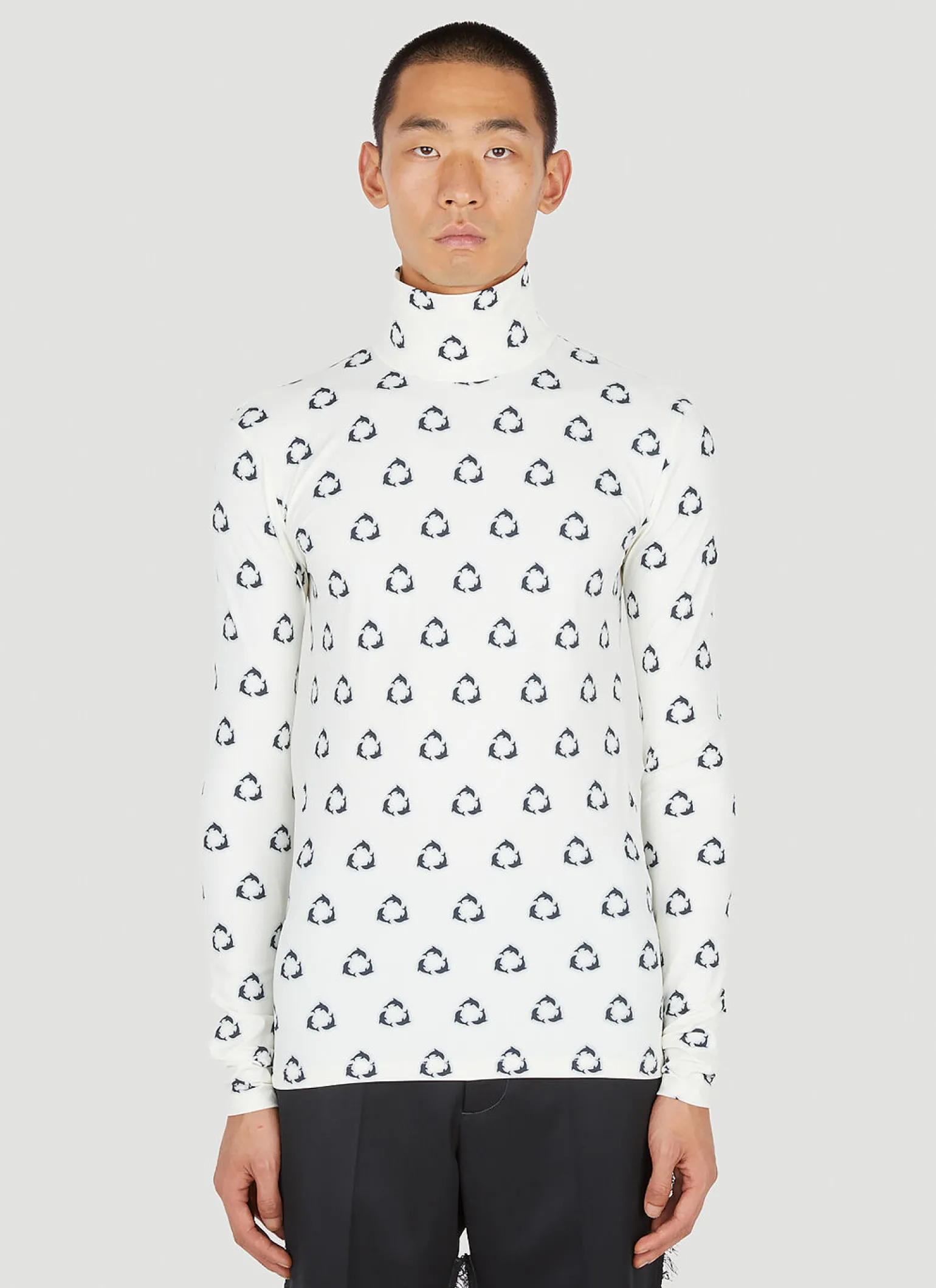 Dolphin Print High Neck Top