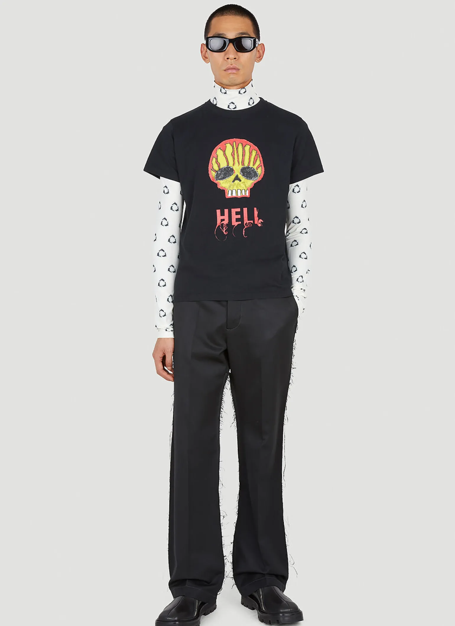 Dolphin Print High Neck Top