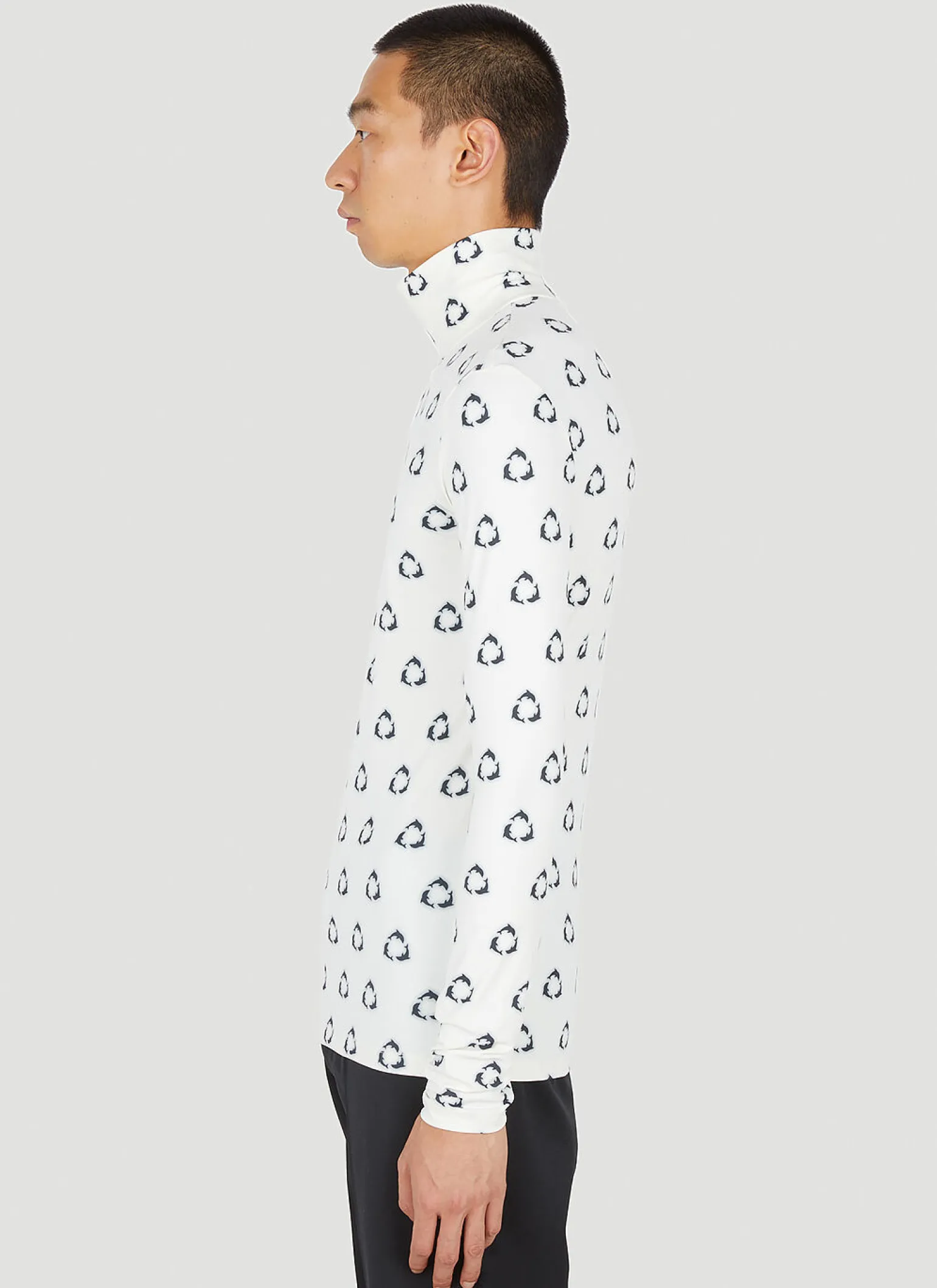 Dolphin Print High Neck Top