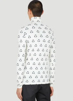 Dolphin Print High Neck Top