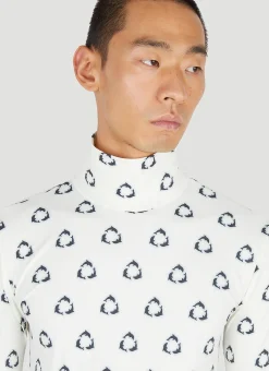 Dolphin Print High Neck Top