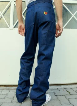 Double Denim Knee Work Pants