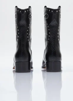 Double G Studded Leather Boots