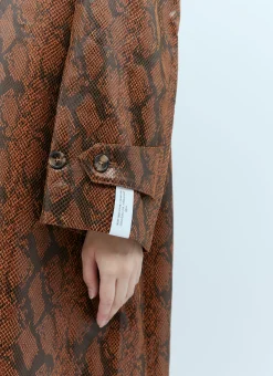 Double Layer Faux Snakeskin Embossed Coat