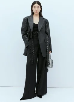 Double-Belt Tailored Pants