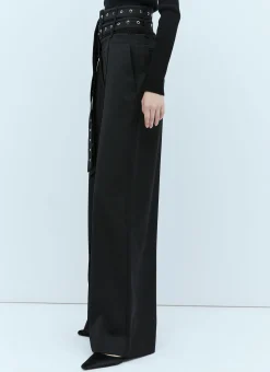Double-Belt Tailored Pants
