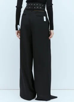 Double-Belt Tailored Pants