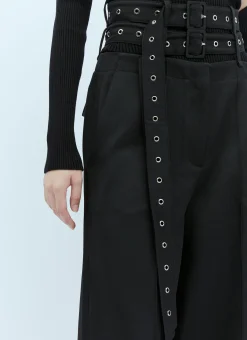 Double-Belt Tailored Pants