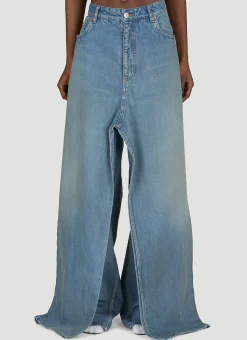 Double-Front Draped Jeans