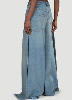 Double-Front Draped Jeans