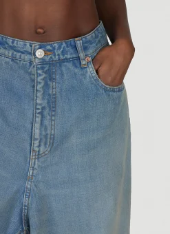 Double-Front Draped Jeans