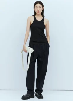 Double-Pleated Tailored Pants