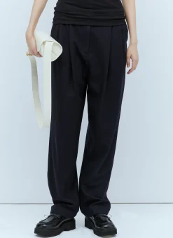 Double-Pleated Tailored Pants