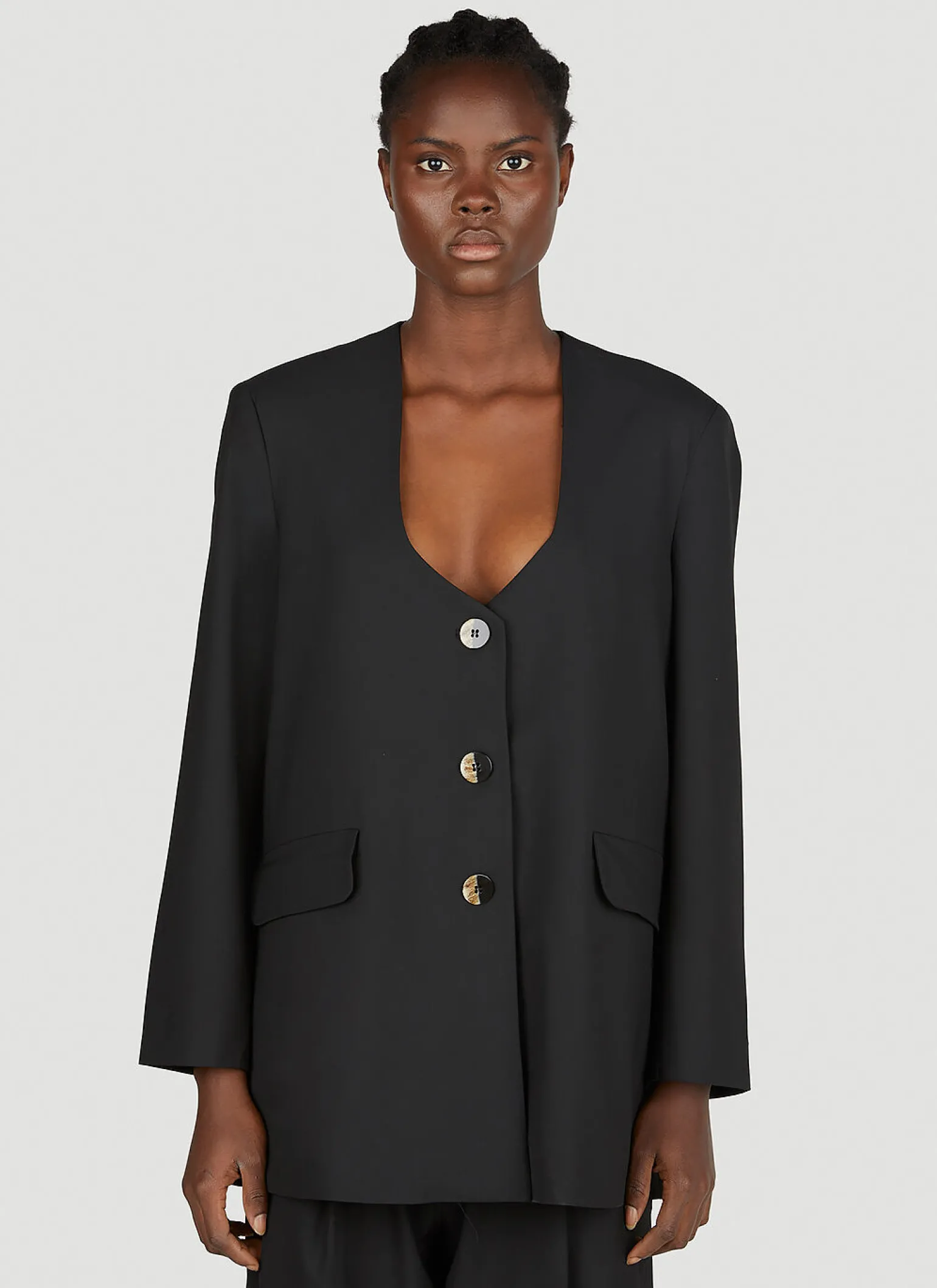 Drapey Melange Oversized Blazer