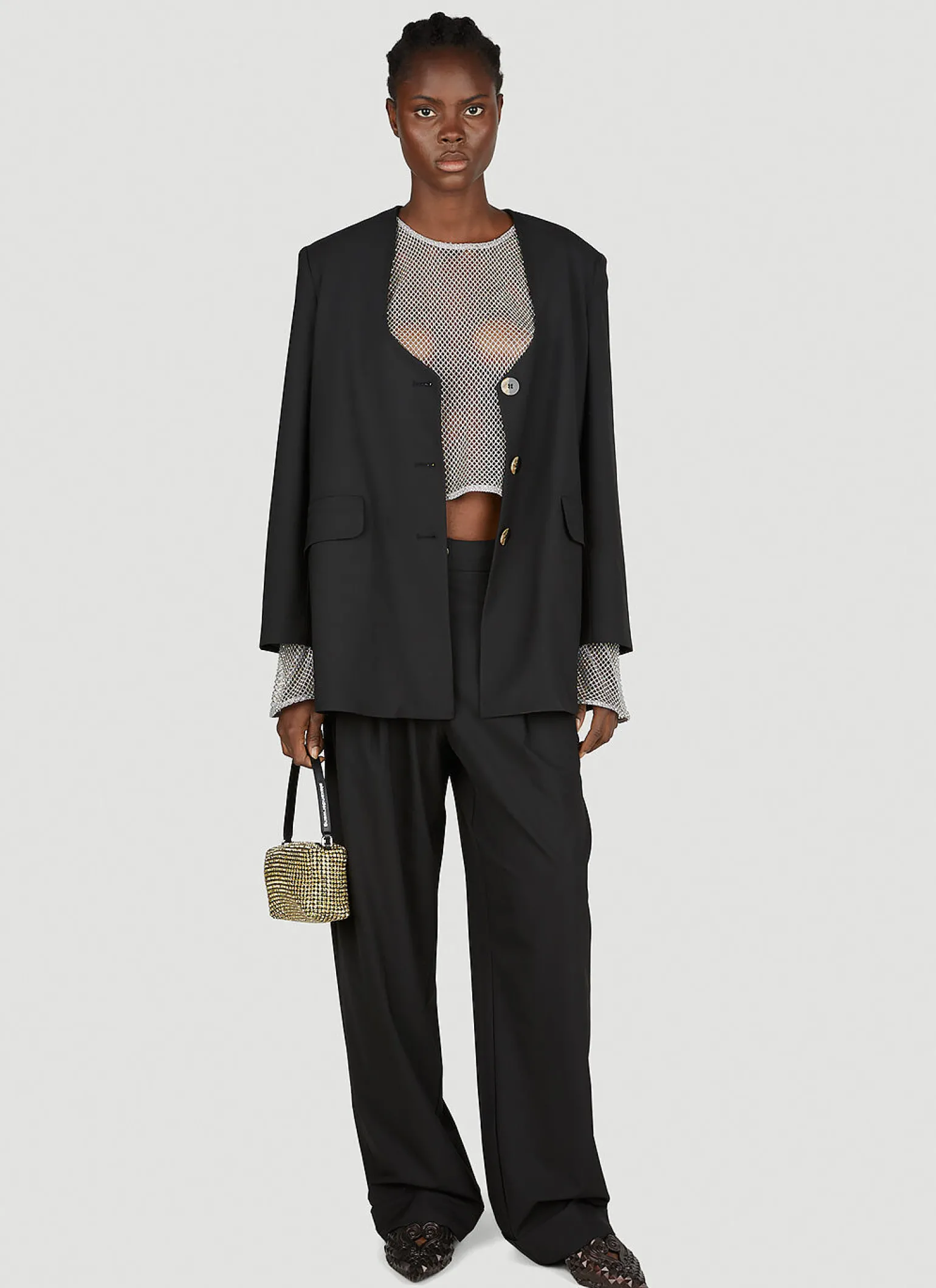 Drapey Melange Oversized Blazer