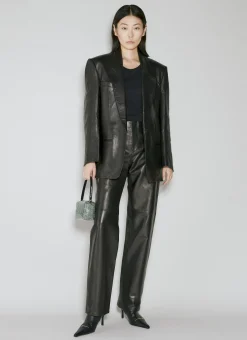 Drapey Oversized Leather Blazer