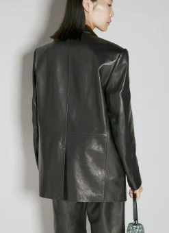 Drapey Oversized Leather Blazer
