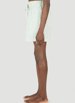 Drawstring Striped Sleep Shorts