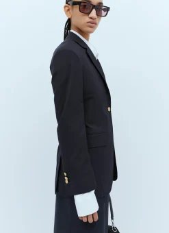 Elongated Single Breasted Wool Blazer