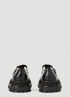 Embossed Leather Mary Jane Shoes