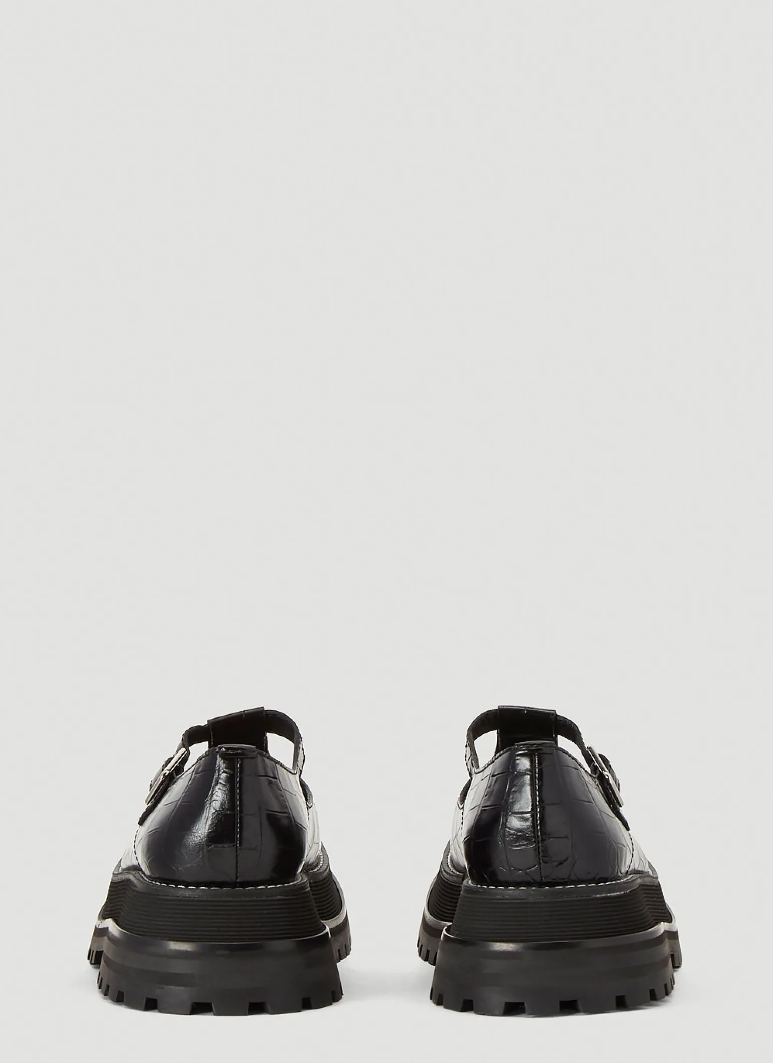 Embossed Leather Mary Jane Shoes