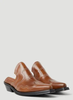 Embroidered Western Mules