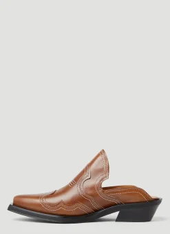 Embroidered Western Mules