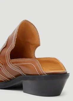 Embroidered Western Mules