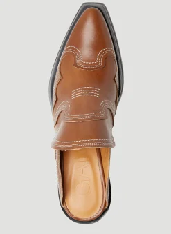 Embroidered Western Mules