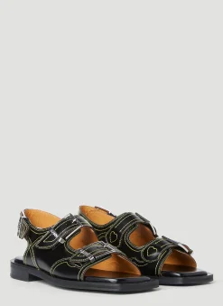 Embroidered Western Sandals