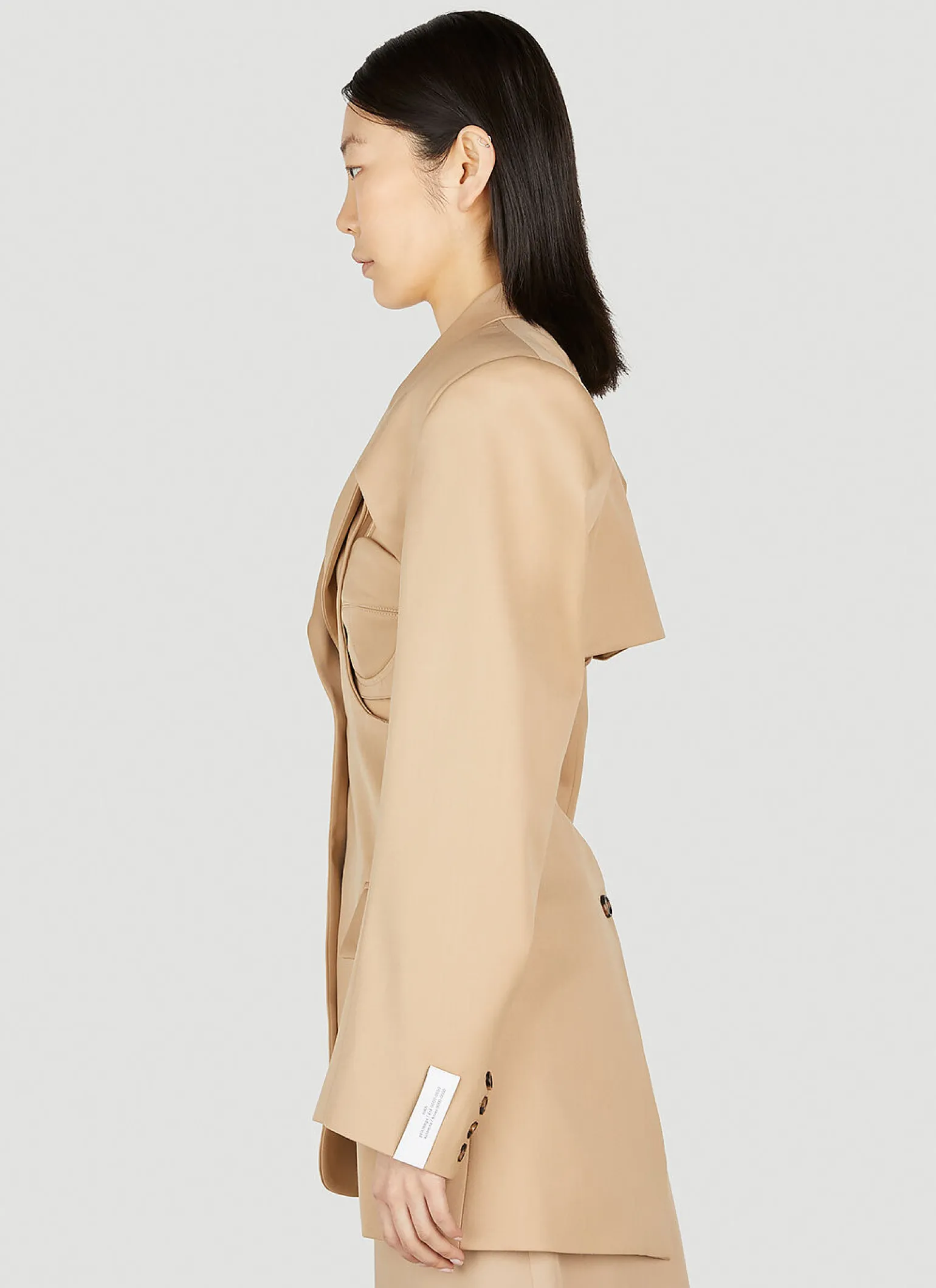Exposed Bra Cut Out Blazer