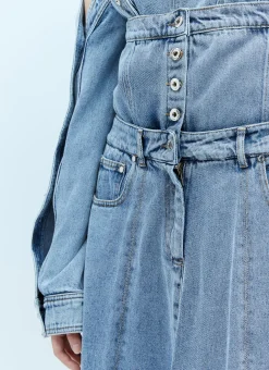 Extended Waistband Denim Skirt