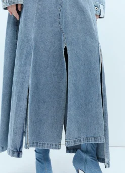 Extended Waistband Denim Skirt