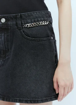 Falabella Chain Denim Mini Skirt