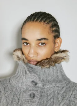 Faux Fur Cable Sweater