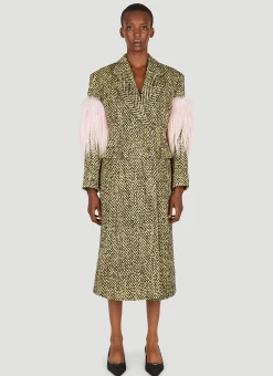 Faux Fur Herringbone Coat