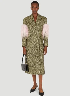 Faux Fur Herringbone Coat