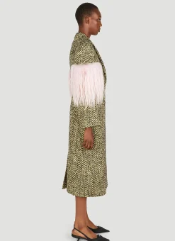 Faux Fur Herringbone Coat