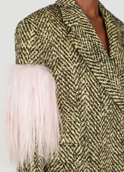 Faux Fur Herringbone Coat