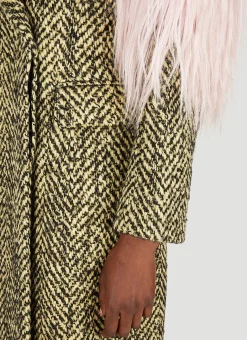 Faux Fur Herringbone Coat