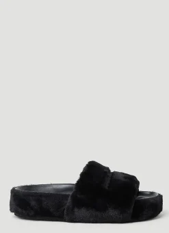 Faux Fur Plarform Sandals
