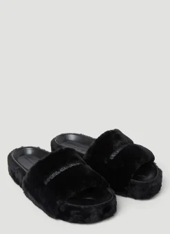 Faux Fur Plarform Sandals