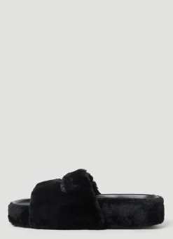 Faux Fur Plarform Sandals